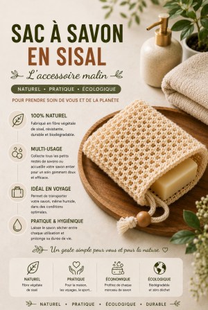 Sac à savon en sisal