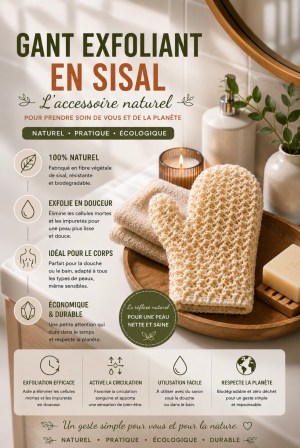 Gant exfoliant en sisal