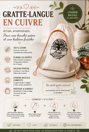 Gratte-langue en cuivre