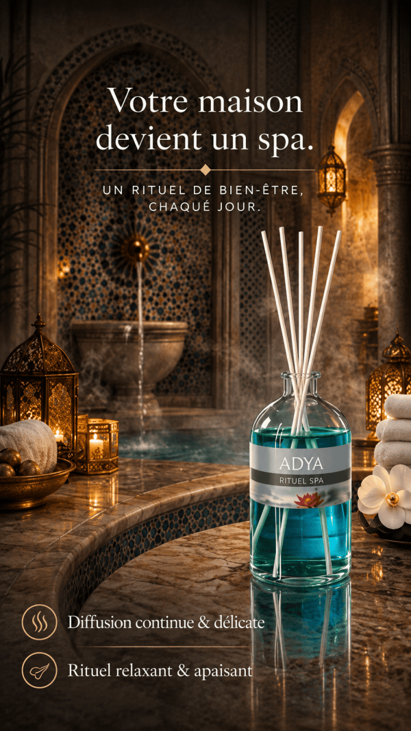 Diffuseur de parfum d'intérieur ADYA Rituel Spa dans une ambiance relaxante.