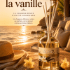 Diffuseur de parfum d'intérieur ADYA Vanille dans une ambiance ensoleillée.